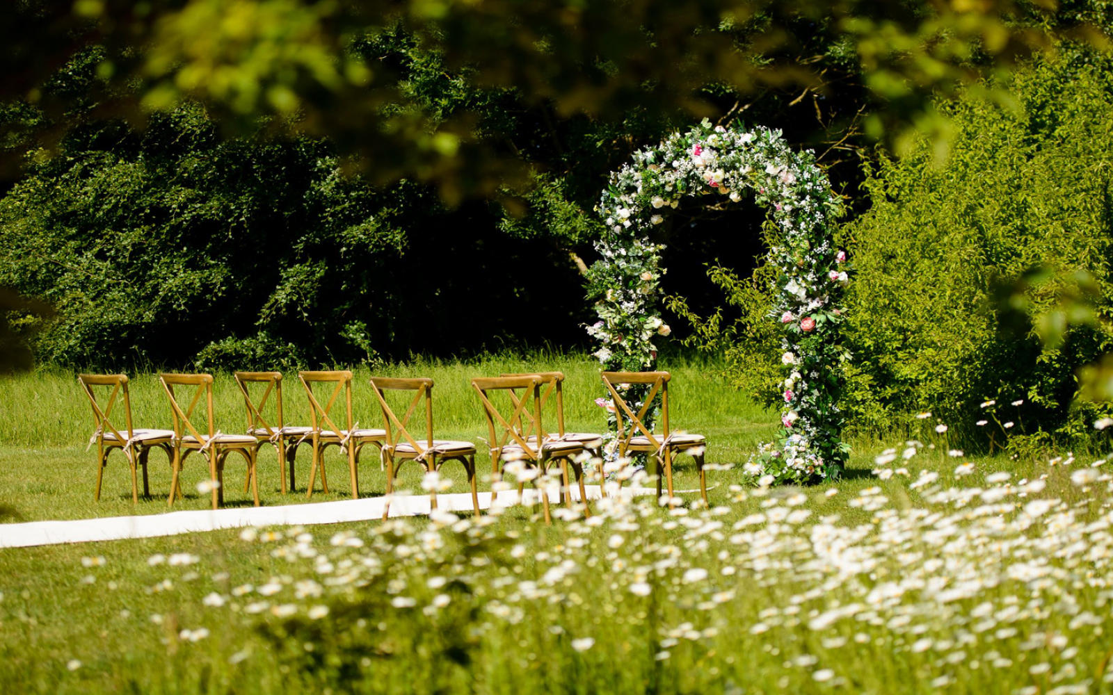 Wrag Barn intimate small outdoor wedding ceremony venue English country garden