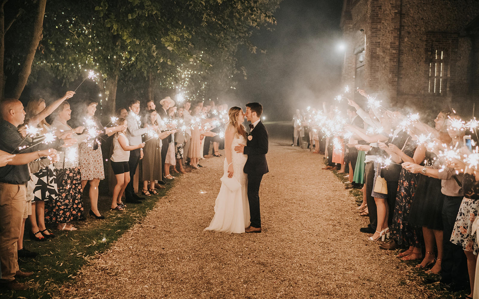 Maple and Fleur Photography Real Wedding Tithe Barn Petersfield Sparklers