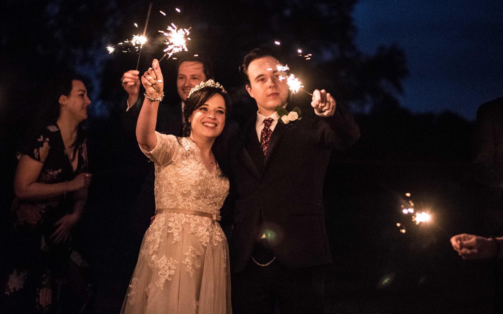 Zara Rowlands Photography intimate wedding coronavirus sparklers