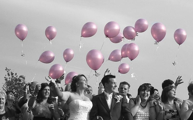 Stuart Harrison Photography Whitewed Directory approved wedding photographer story telling reportage packages budgets Swindon Wiltshire black white pink balloon