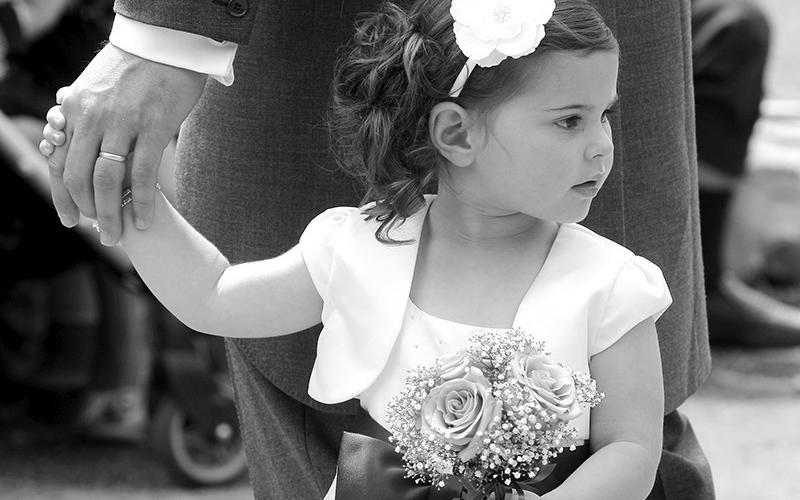 Stuart Harrison Photography Whitewed Directory approved wedding photographer story telling reportage packages budgets Swindon Wiltshire black white flower girl