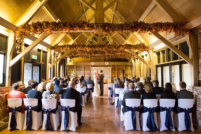 Whitewed Wedding Show Venue Wellington Barn Calstone near Calne Wiltshire rustic ceremony