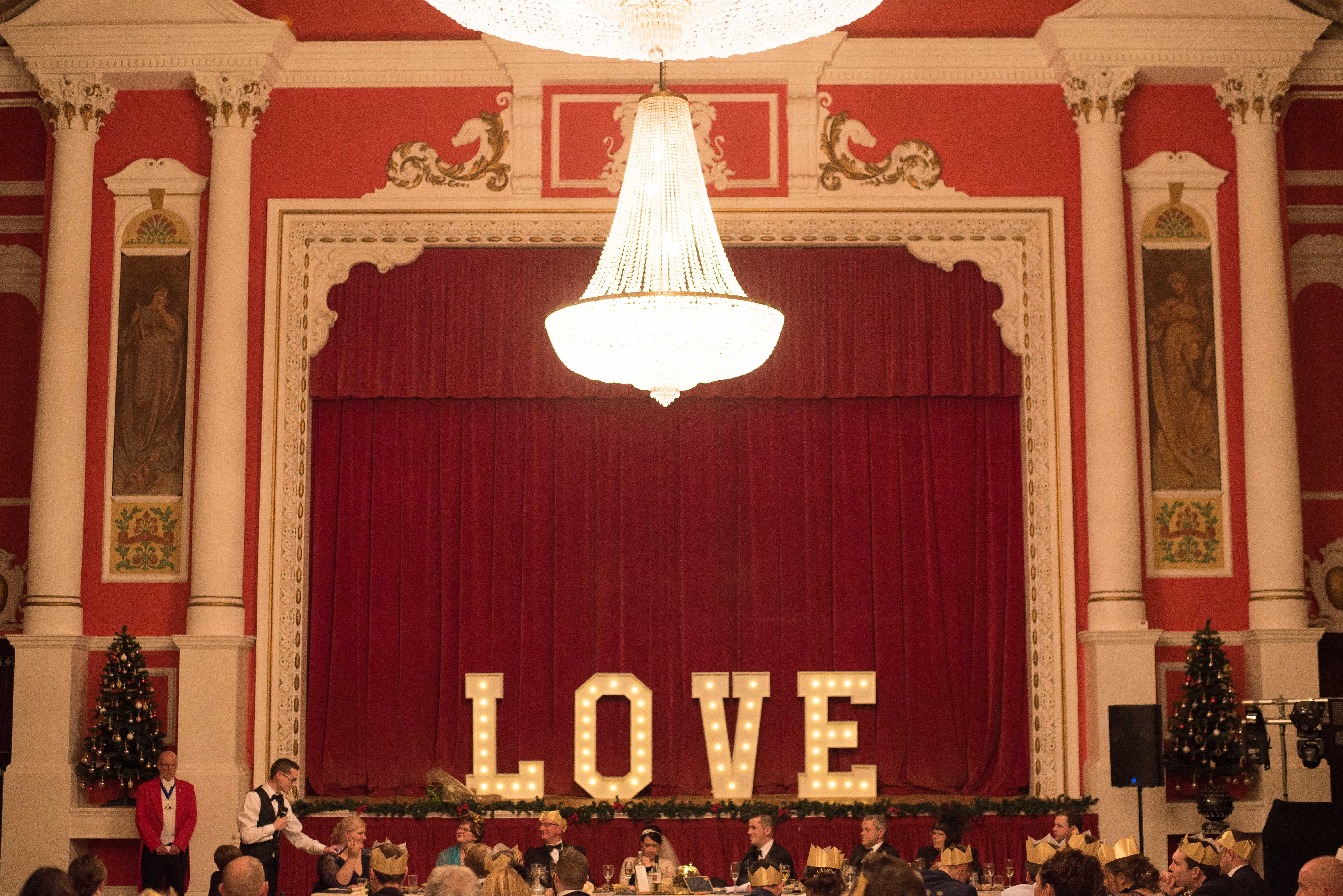 Whitewed Directory supplier of the month Burnt Orange Love Letter hire Bath Somerset Annabel Farley Photography Berkshire legend 4ft high light up letters wedding ceremony