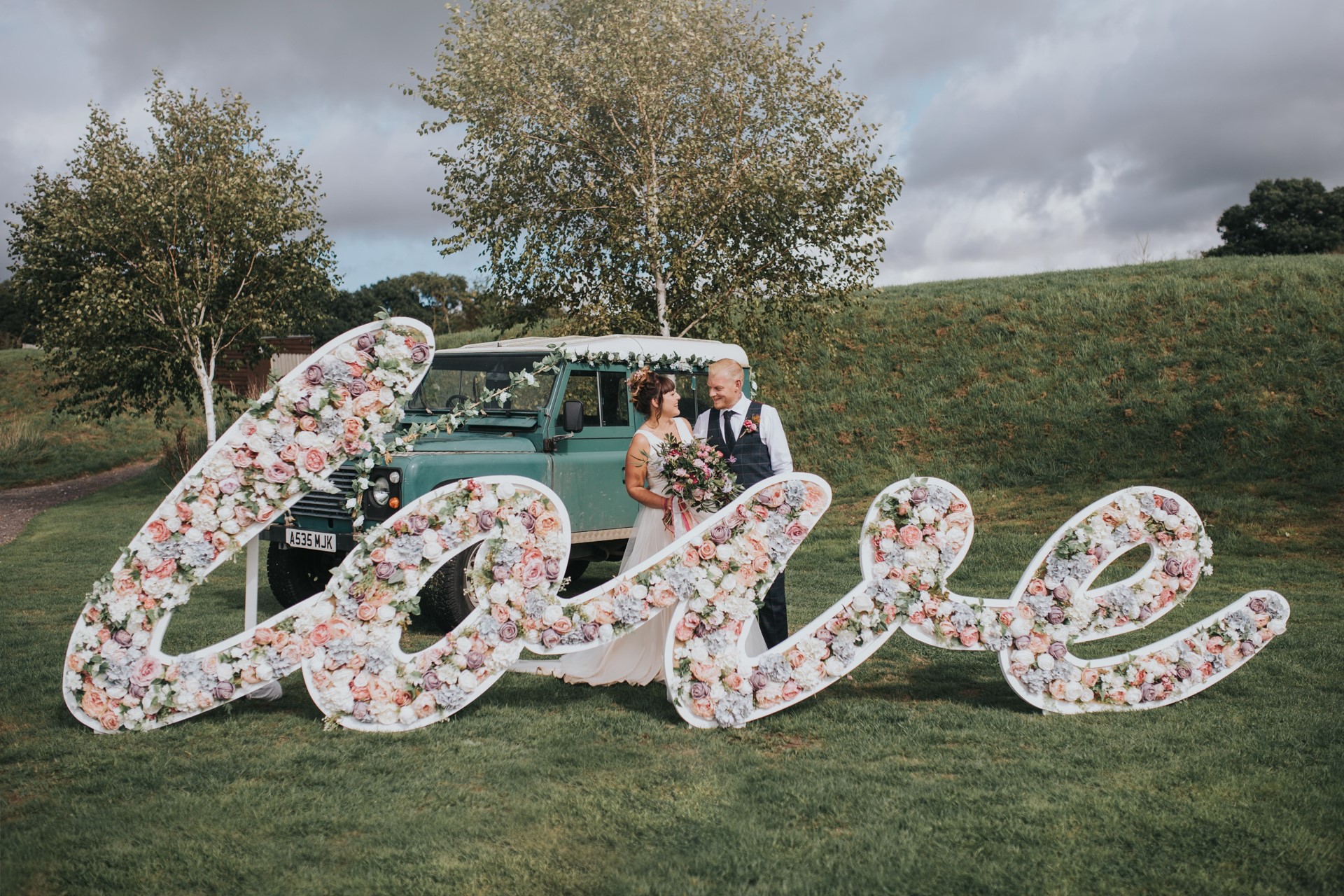 Whitewed Directory supplier of the month Burnt Orange Love Letter hire Bath Somerset Matt Fox Photography 20ft floral hand crafted wedding letters