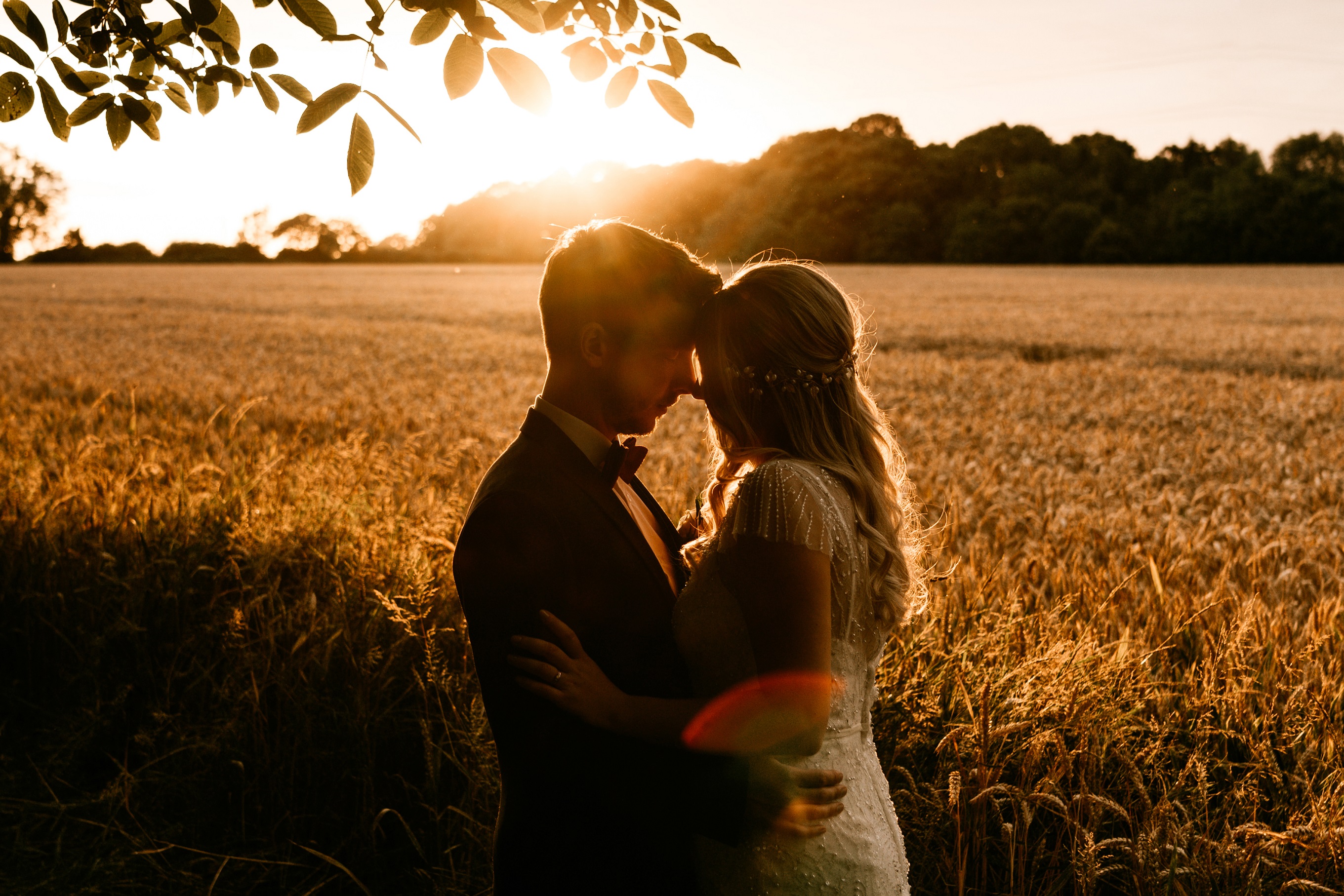 March supplier of the month Whitewed directory blog Paulfolio Photography bath based wedding duo natural photo sunset cornfields