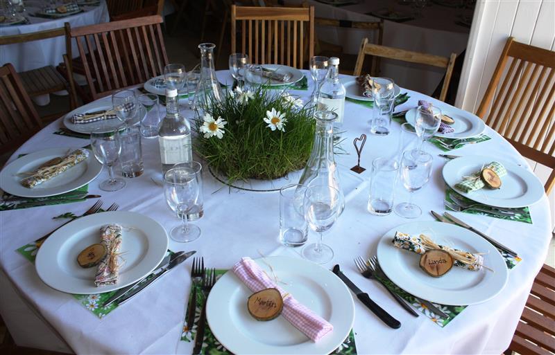 From the professionals blog on Eco-friendly weddings catering and florist Vaughan's Kitchen and Corky and Prince Swindon Wiltshire table set up